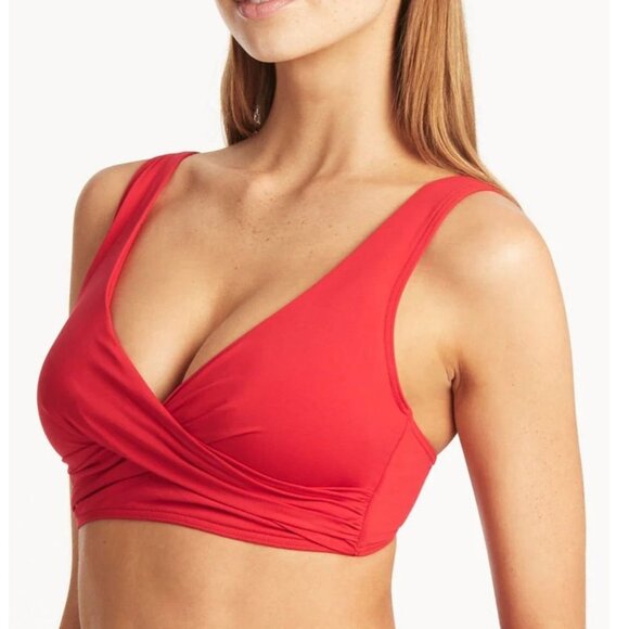 Sea Level Australia Swim Cross Front Multifit Bra Top Size 4 - Picture 4 of 8